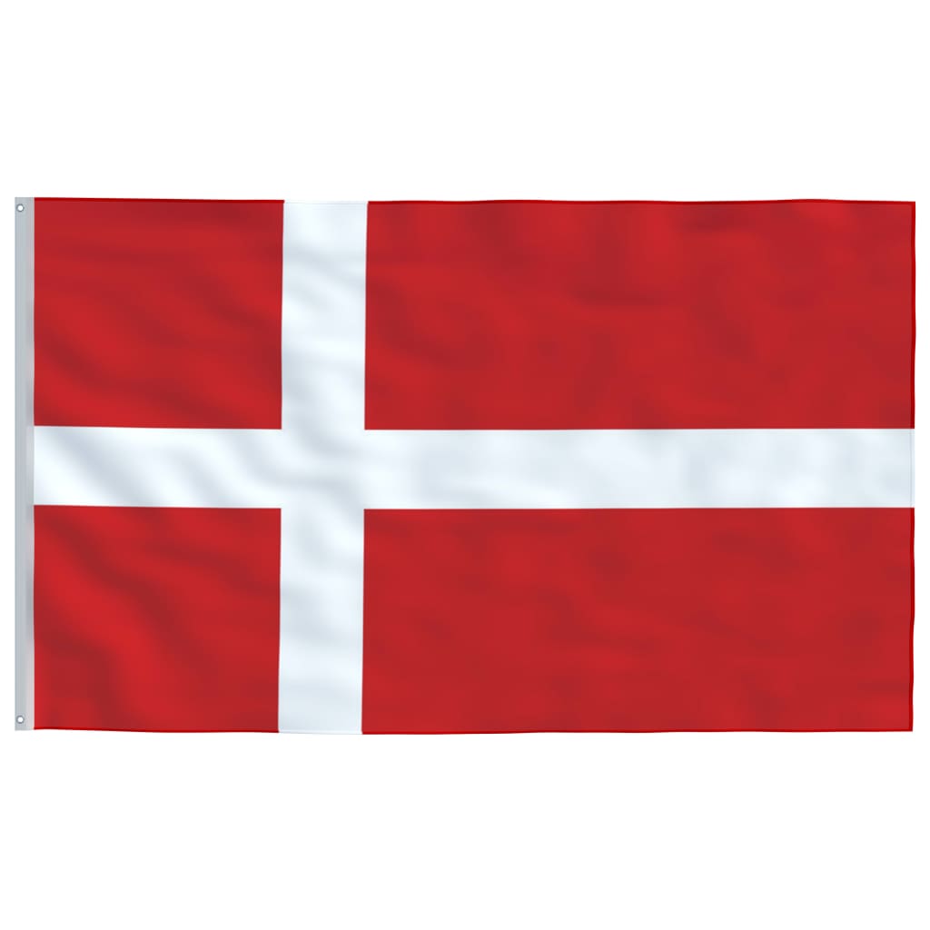 vidaXL Mástil y bandera de Dinamarca aluminio 5,55 m