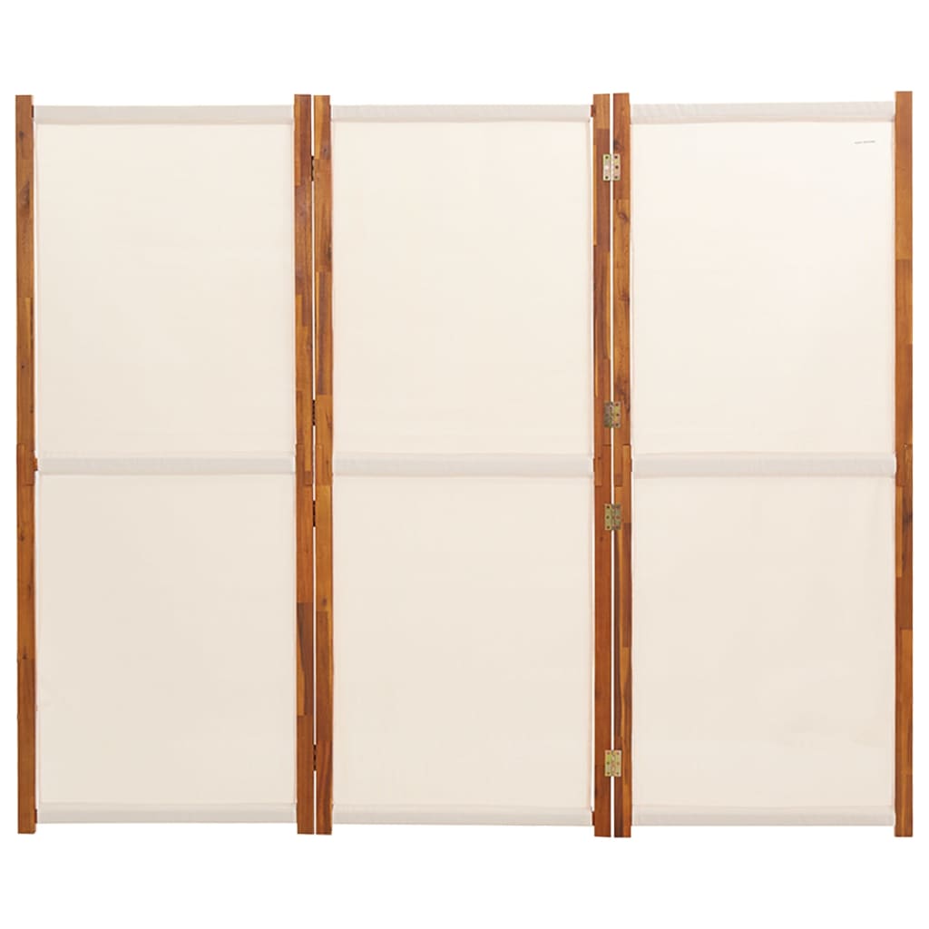 vidaXL Biombo divisor de 3 paneles blanco crema 210x180 cm