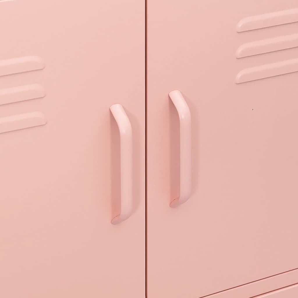 vidaXL Armario de almacenamiento acero rosa 80x35x101,5 cm