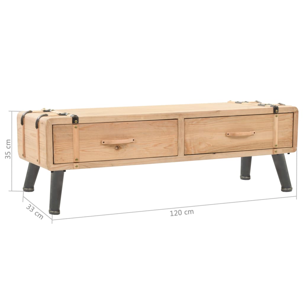 vidaXL Mueble para TV madera maciza de abeto 120x33x35 cm