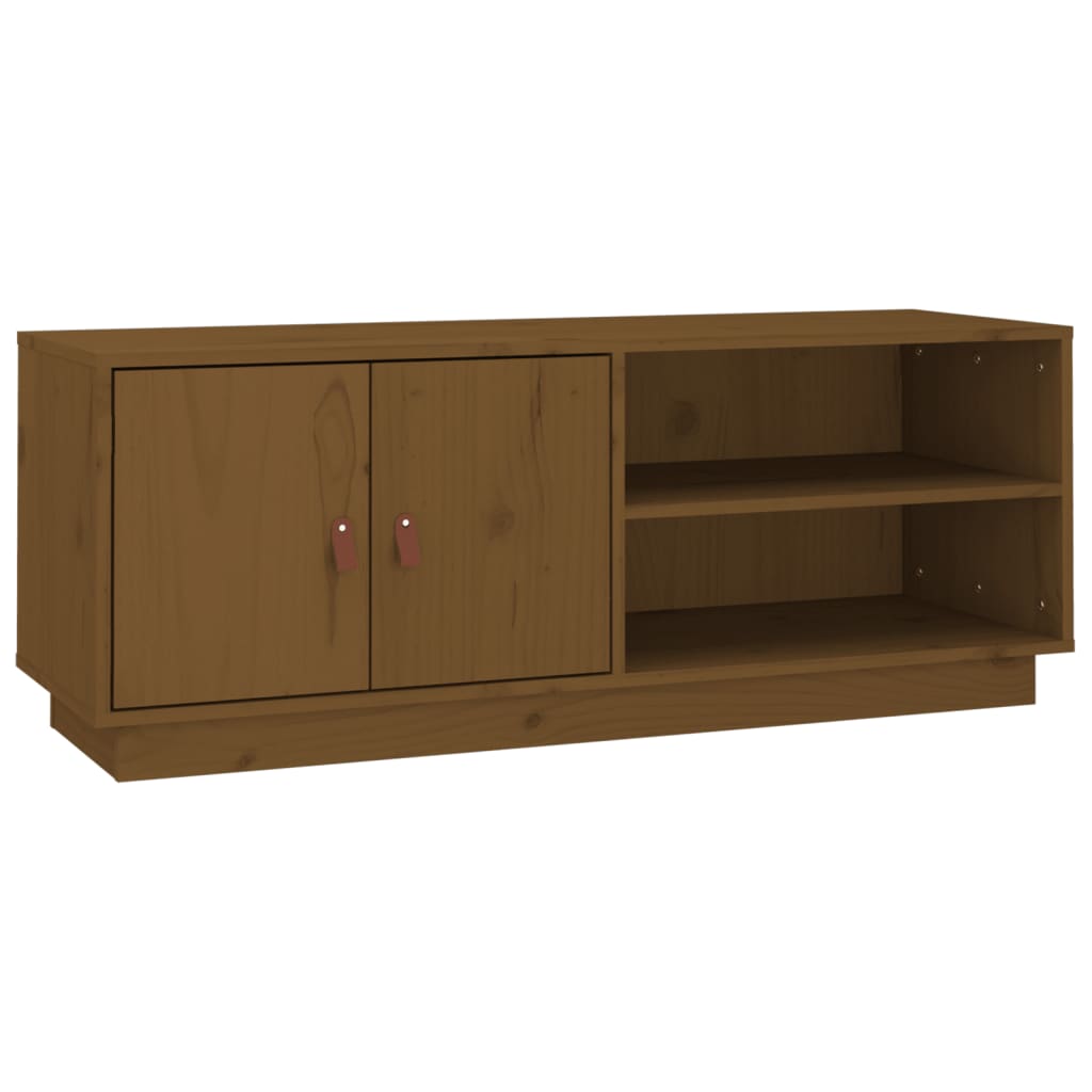 vidaXL Mueble de TV madera maciza de pino marrón miel 105x34x40 cm