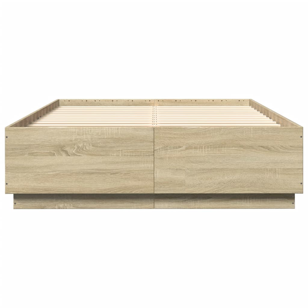 vidaXL Estructura de cama madera de ingeniería roble Sonoma 150x200 cm