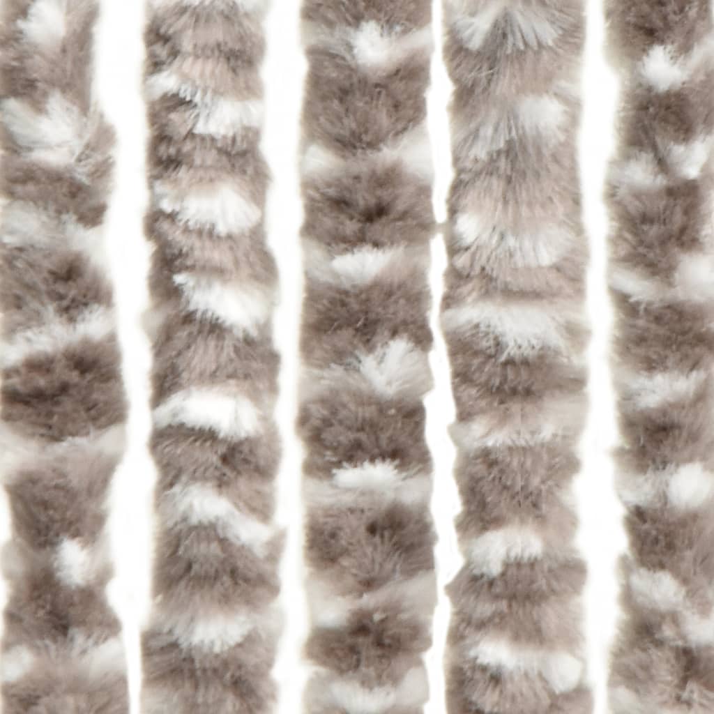 vidaXL Cortina mosquitera chenilla gris taupe y blanco 90x220 cm