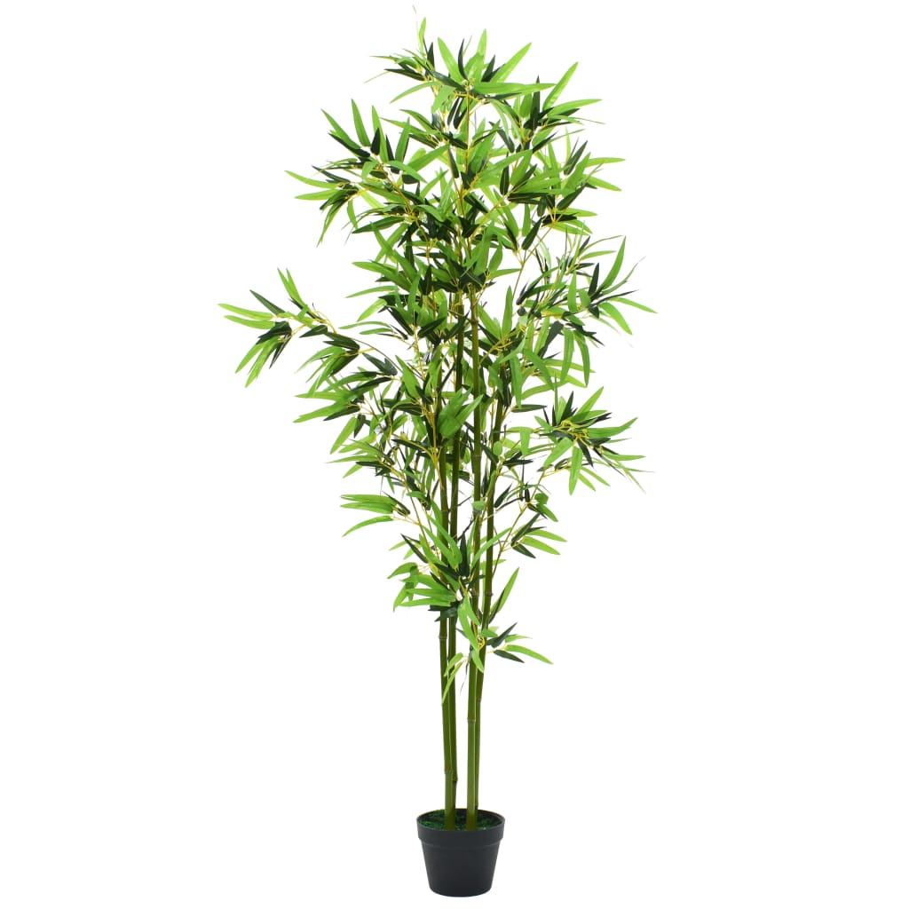 vidaXL Planta de bambú artificial con maceta 175 cm verde