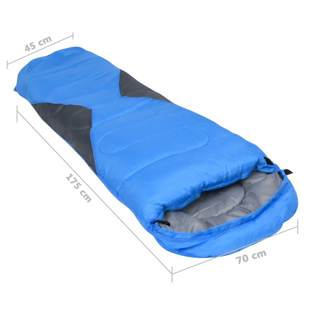 vidaXL Saco de dormir ligero para niños momia azul 670 g 15°C