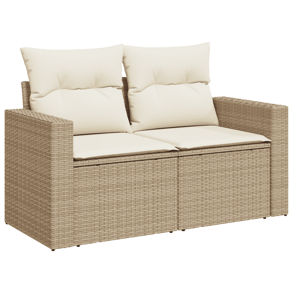 vidaXL Set de sofás de jardín 11pzas con cojines ratán sintético beige