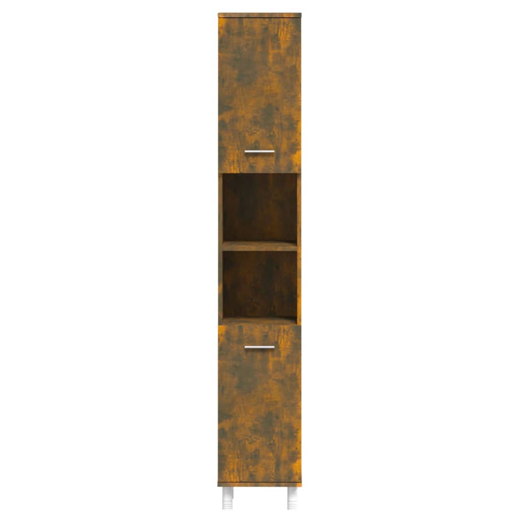 vidaXL Armario de baño madera contrachapada roble ahumado 30x30x179 cm