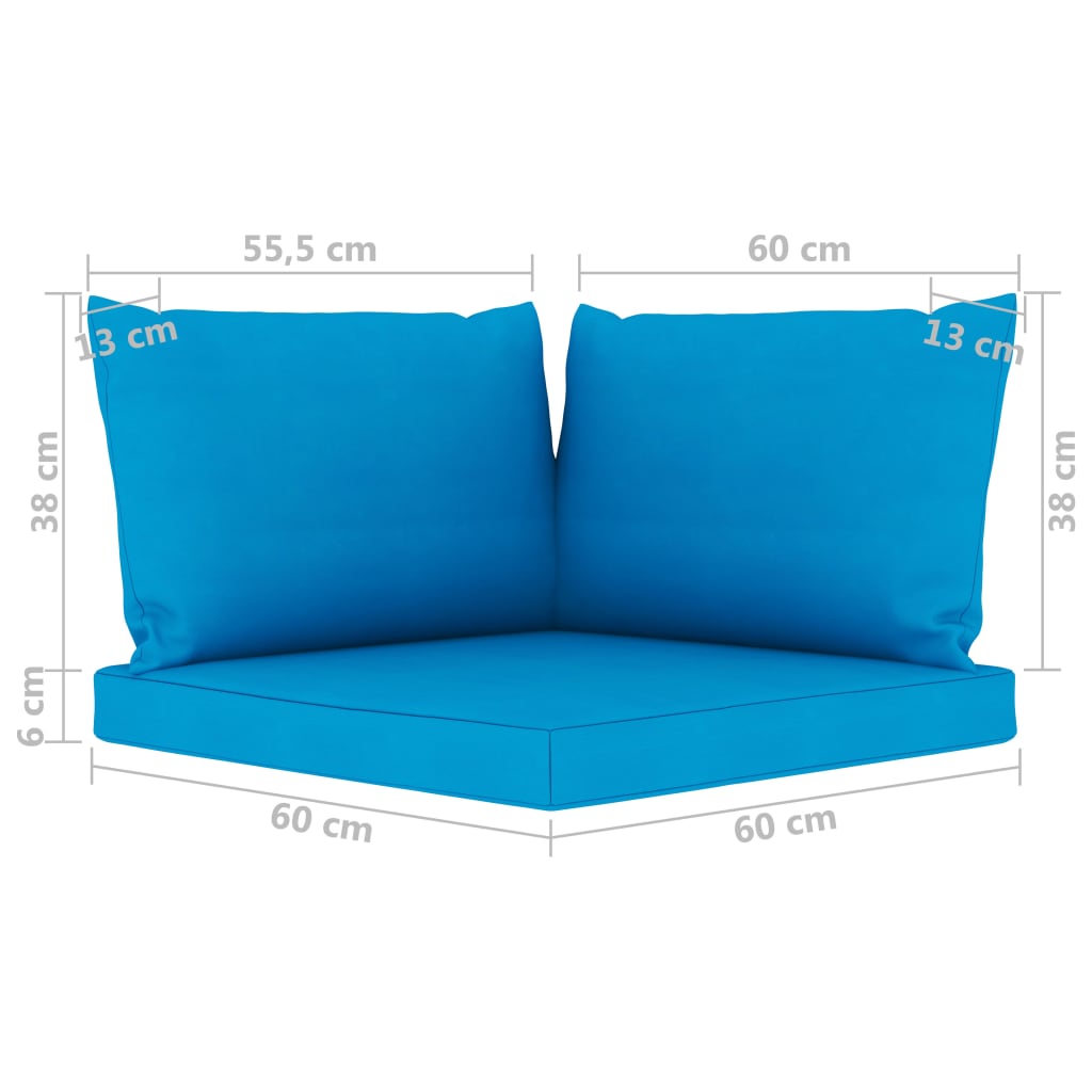 vidaXL Juego de muebles de jardín 6 piezas con cojines azul claro