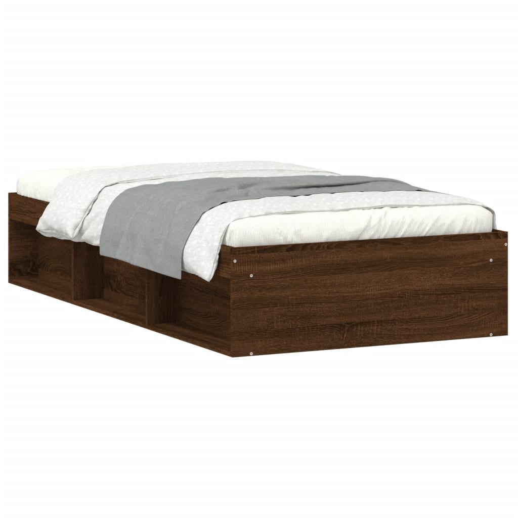 vidaXL Estructura de cama roble marrón 100x200 cm
