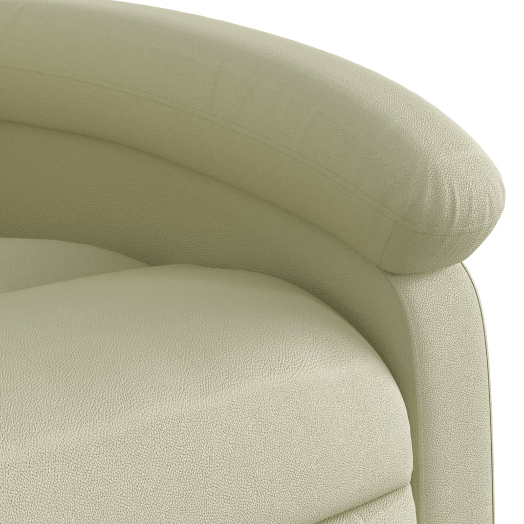 vidaXL Sillón reclinable elevable cuero auténtico color crema
