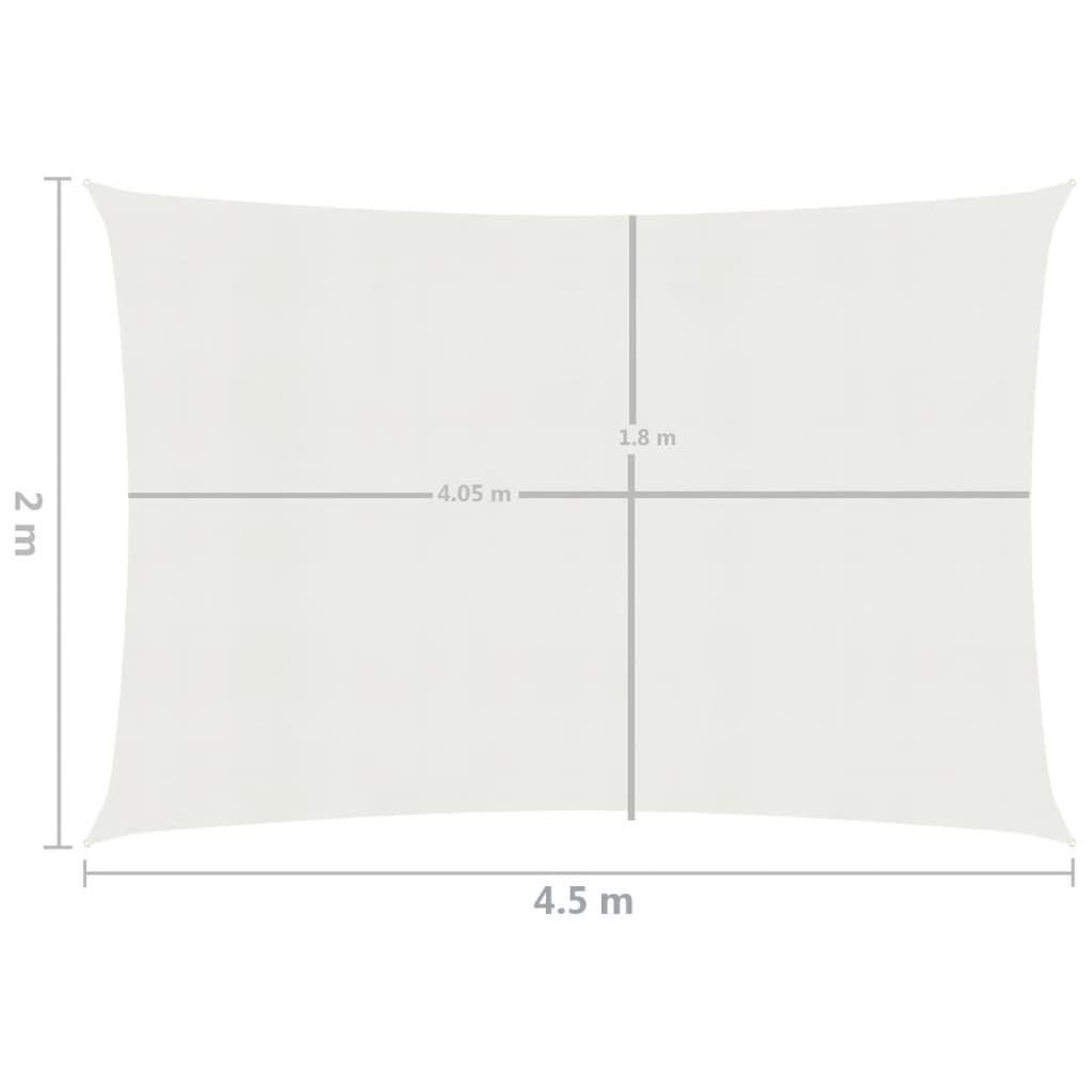 vidaXL Toldo de vela HDPE blanco 160 g/m² 2x4,5 m
