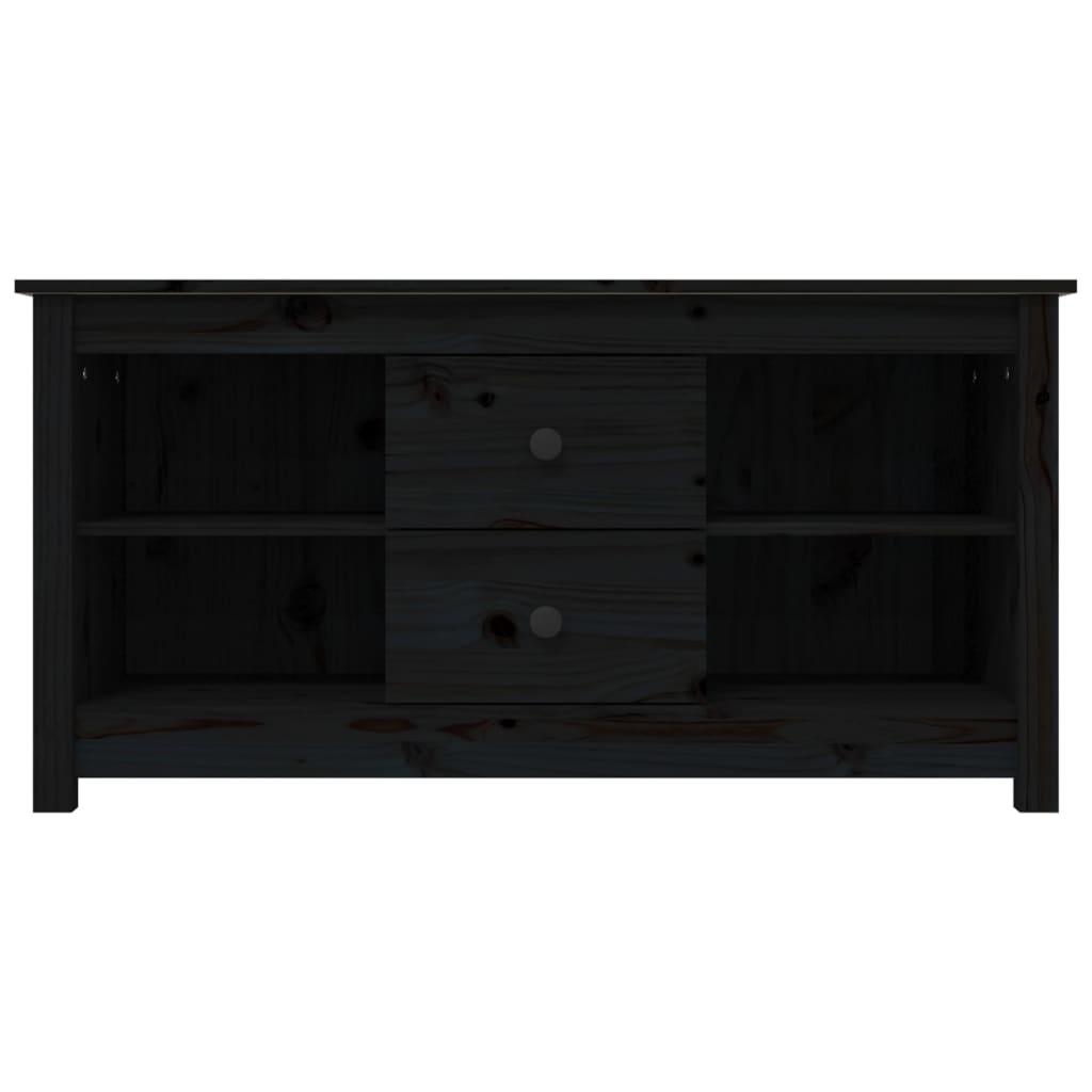 vidaXL Mueble de TV de madera maciza de pino negro 103x36,5x52 cm