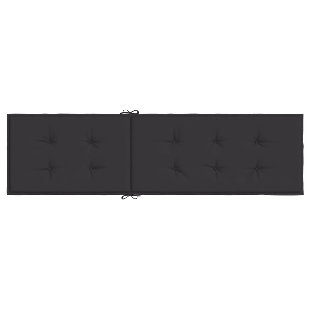 vidaXL Cojín para tumbona negro (75+105)x50x3 cm