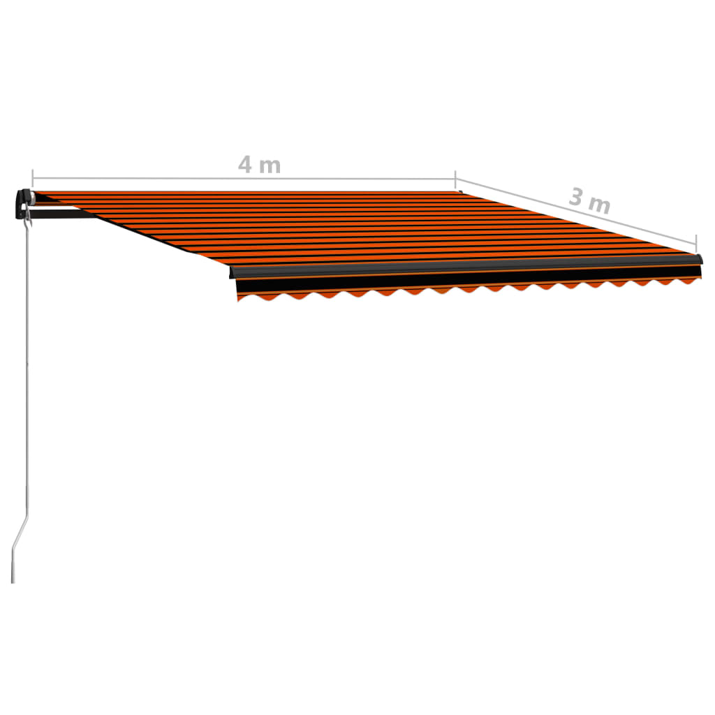 vidaXL Toldo manual retráctil naranja y marrón 400x300 cm