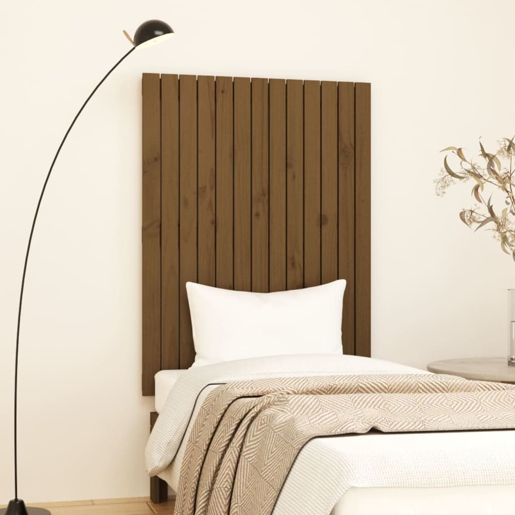 vidaXL Cabecero cama pared madera maciza pino marrón miel 82,5x3x110cm