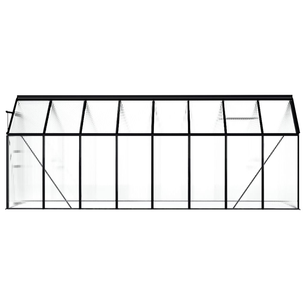vidaXL Invernadero de aluminio gris antracita 9,31 m²