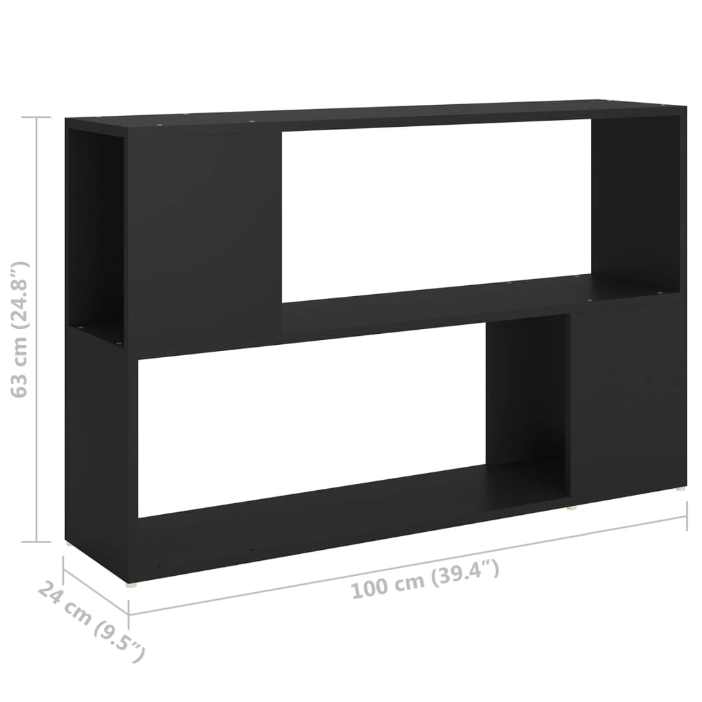 vidaXL Librería de madera contrachapada negro 100x24x63 cm
