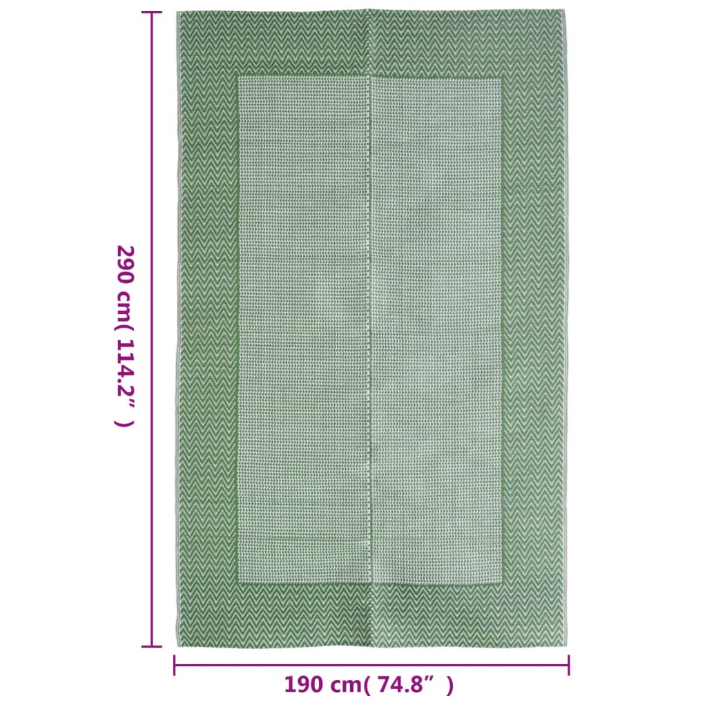 vidaXL Alfombra de exterior PP verde 190x290 cm