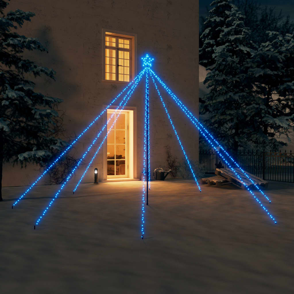 vidaXL Luces de árbol de Navidad interior 576 LED azul 3,6 m