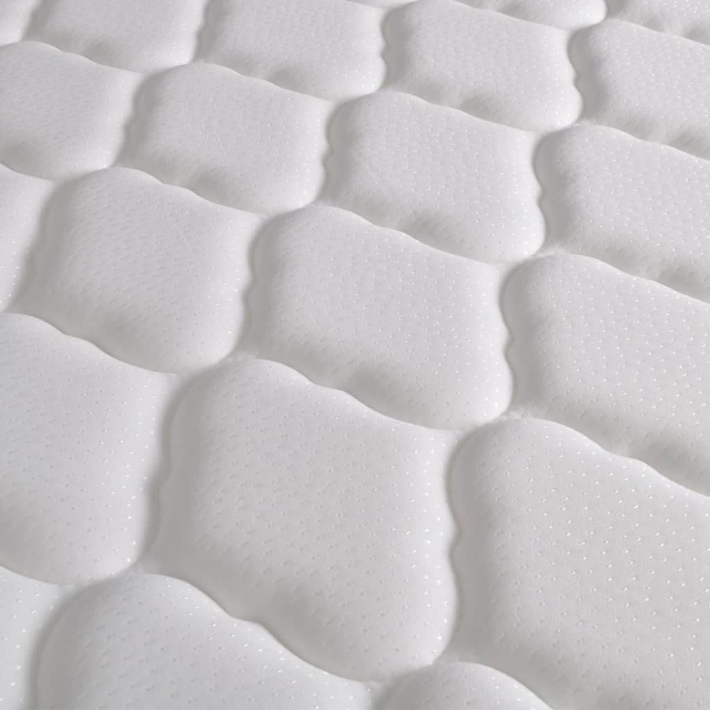 vidaXL Cama con colchón viscoelástico cuero sintético blanco 140x200cm