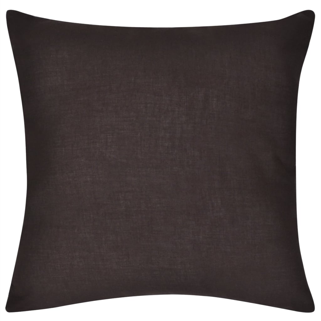 130913 4 Brown Cushion Covers Cotton 40 x 40 cm
