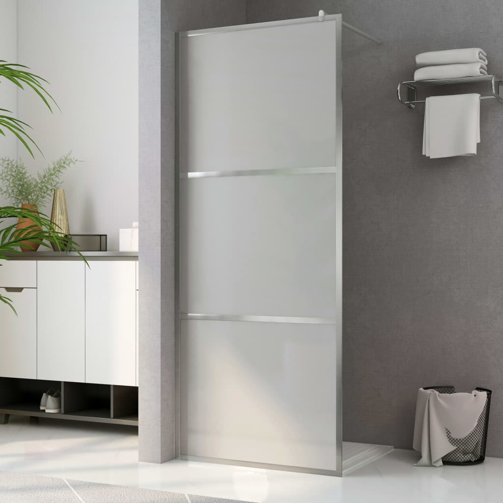 vidaXL Mampara de ducha accesible vidrio ESG esmerilado 115x195 cm
