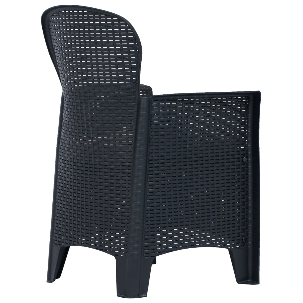 vidaXL Mesa y sillas de jardín 3 piezas plástico gris aspecto ratán