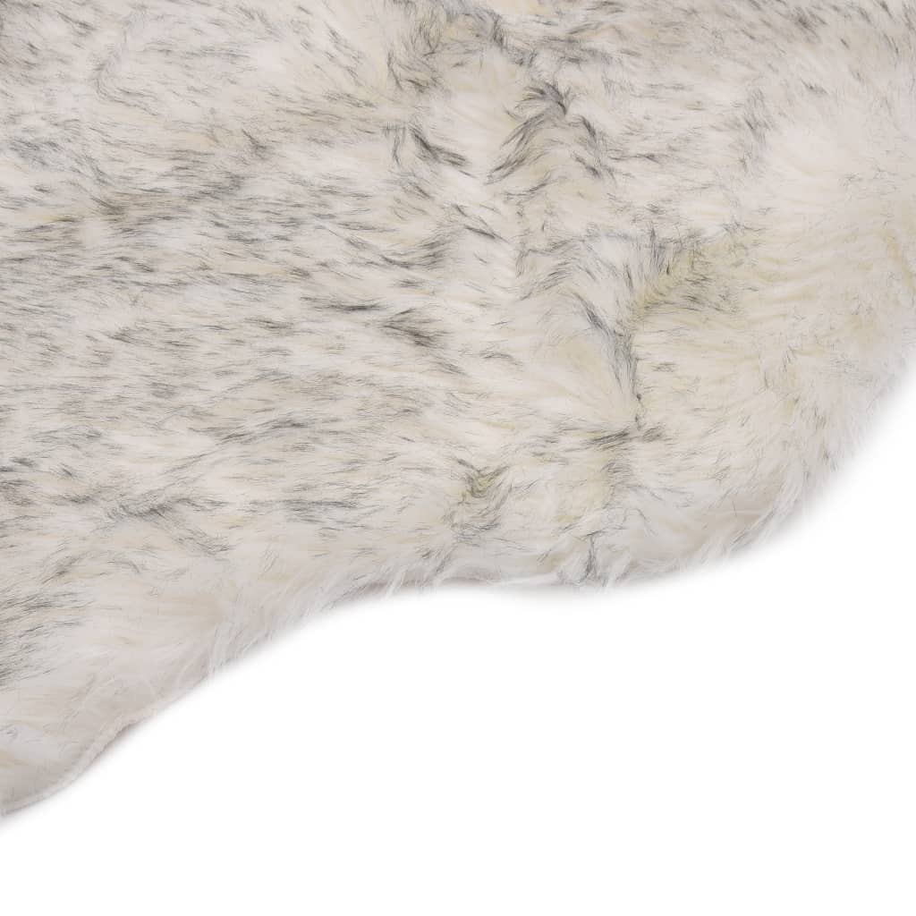 vidaXL Alfombra de piel de oveja sintética mezcla de gris 60x90 cm