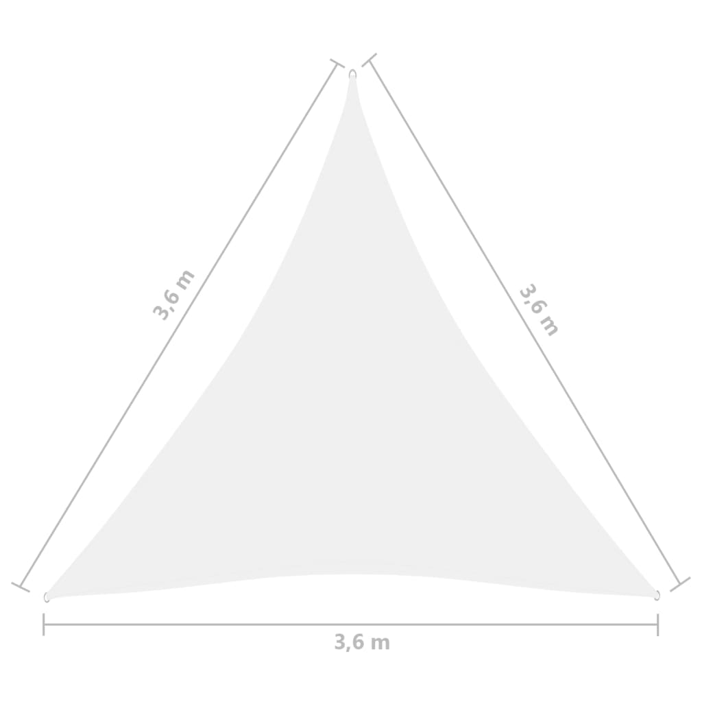 vidaXL Toldo de vela triangular de tela oxford blanco 3,6x3,6x3,6 m