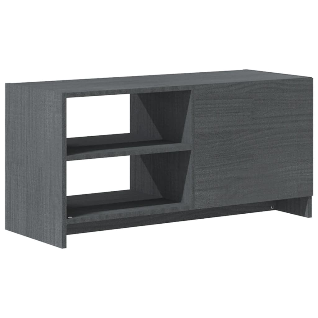 vidaXL Mueble para TV de madera maciza de pino gris 80x31x39 cm