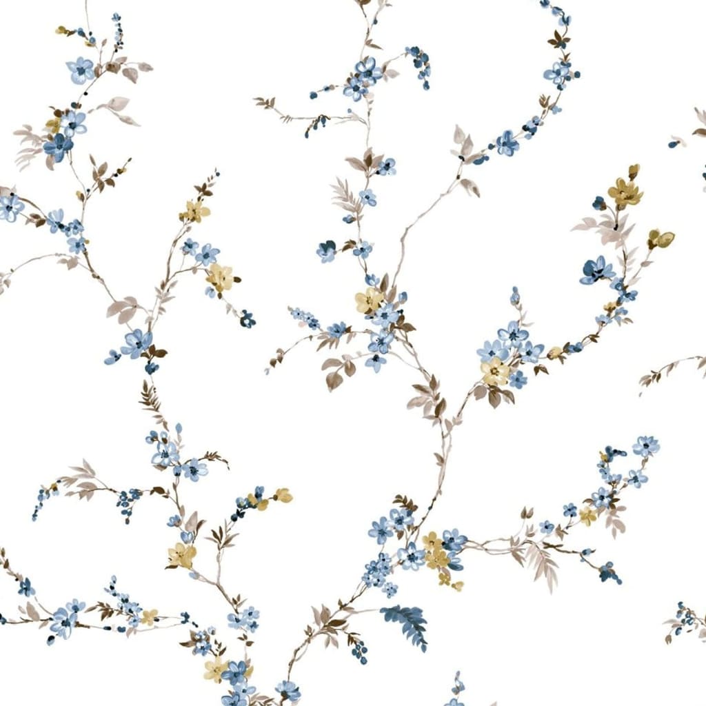 Noordwand Papel pintado Blooming Garden 6 Floral Strands blanco y azul