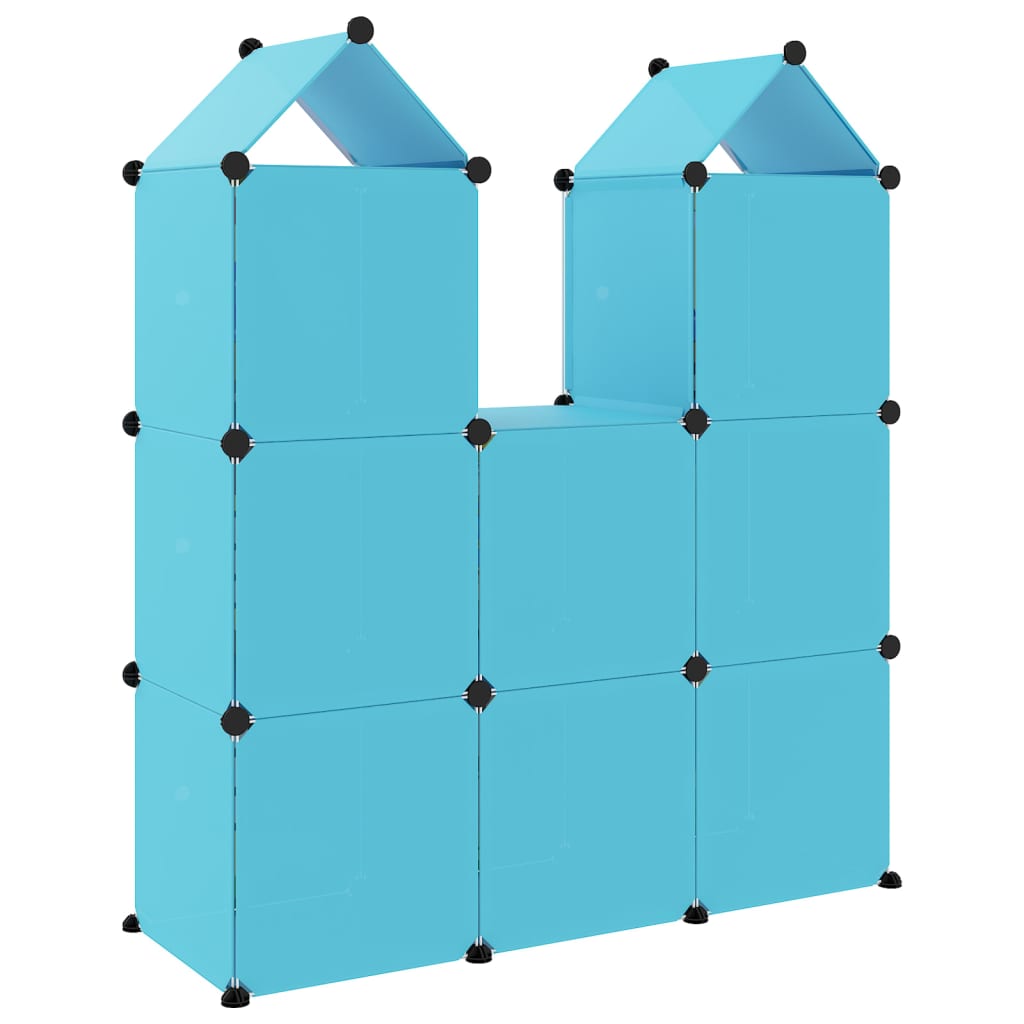 vidaXL Estantería infantil de cubos con 8 compartimentos azul PP