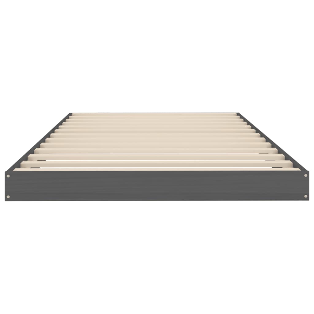 vidaXL Estructura de cama madera maciza de pino gris 90x190 cm