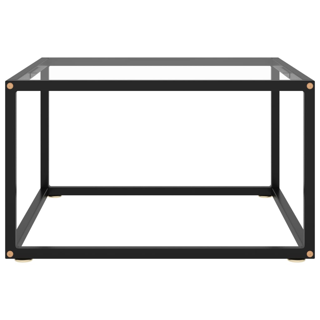 vidaXL Mesa de centro negra con vidrio templado 60x60x35 cm