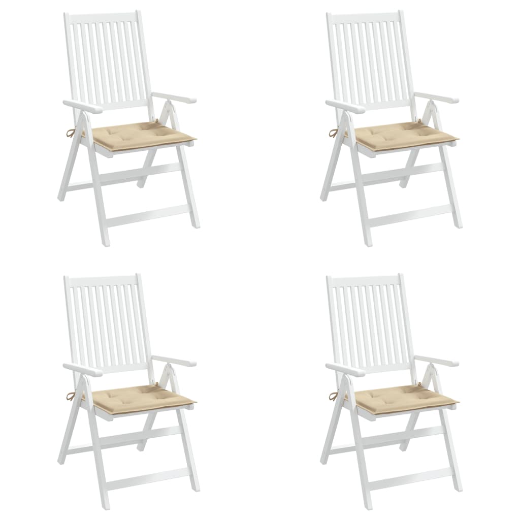 vidaXL Cojines de silla de jardín 4 uds tela beige 50x50x3 cm