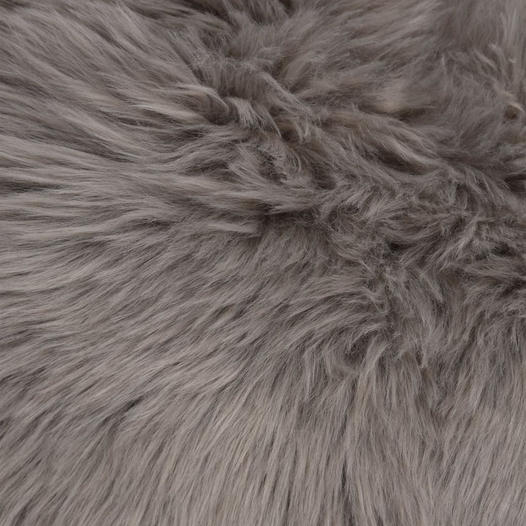 vidaXL Alfombra de piel de oveja sintética gris claro 60x90 cm