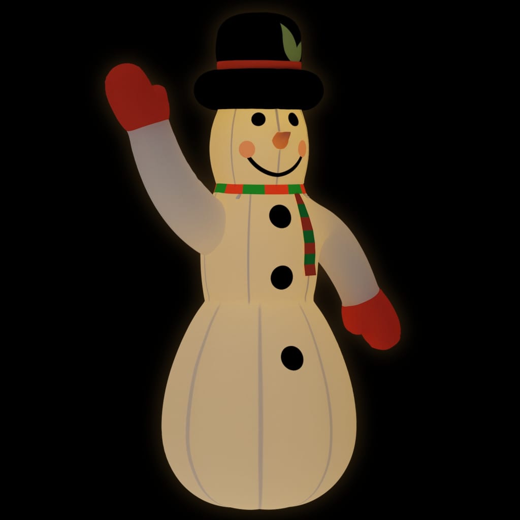vidaXL Muñeco de nieve inflable de Navidad con LED 1000 cm