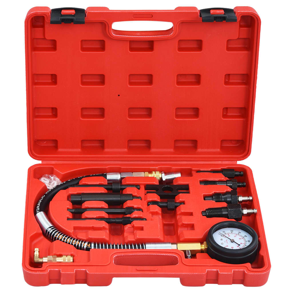 vidaXL Kit de comprobación de compresión de motor diésel 12 piezas