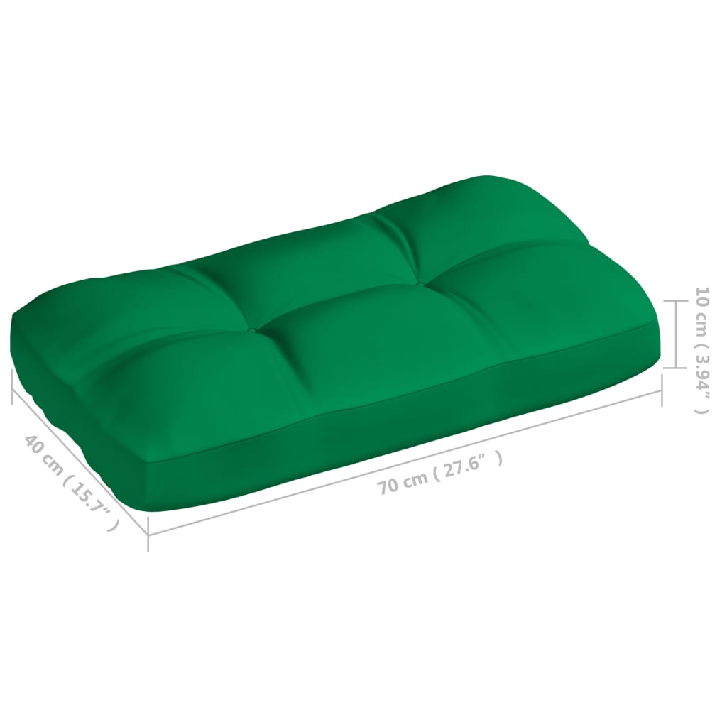 vidaXL Cojines para sofá de palets 7 piezas verde
