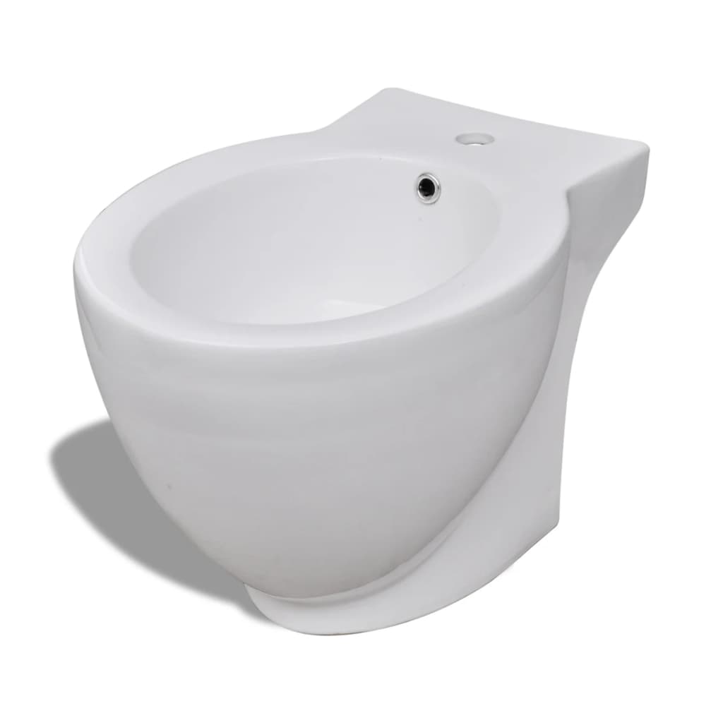 vidaXL Juego de váter WC y bidé de cerámica blanca