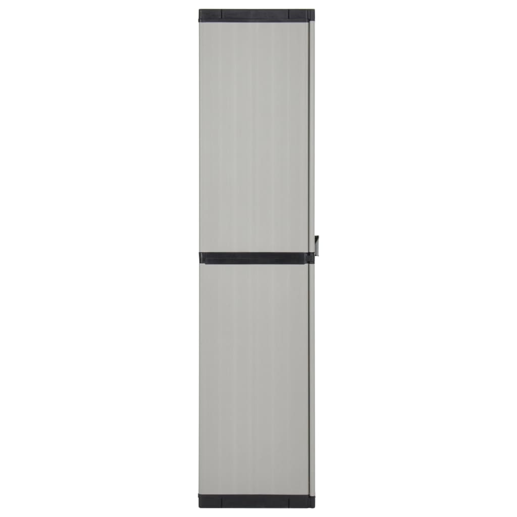 vidaXL Armario de jardín con 3 estantes gris y negro 68x40x168 cm