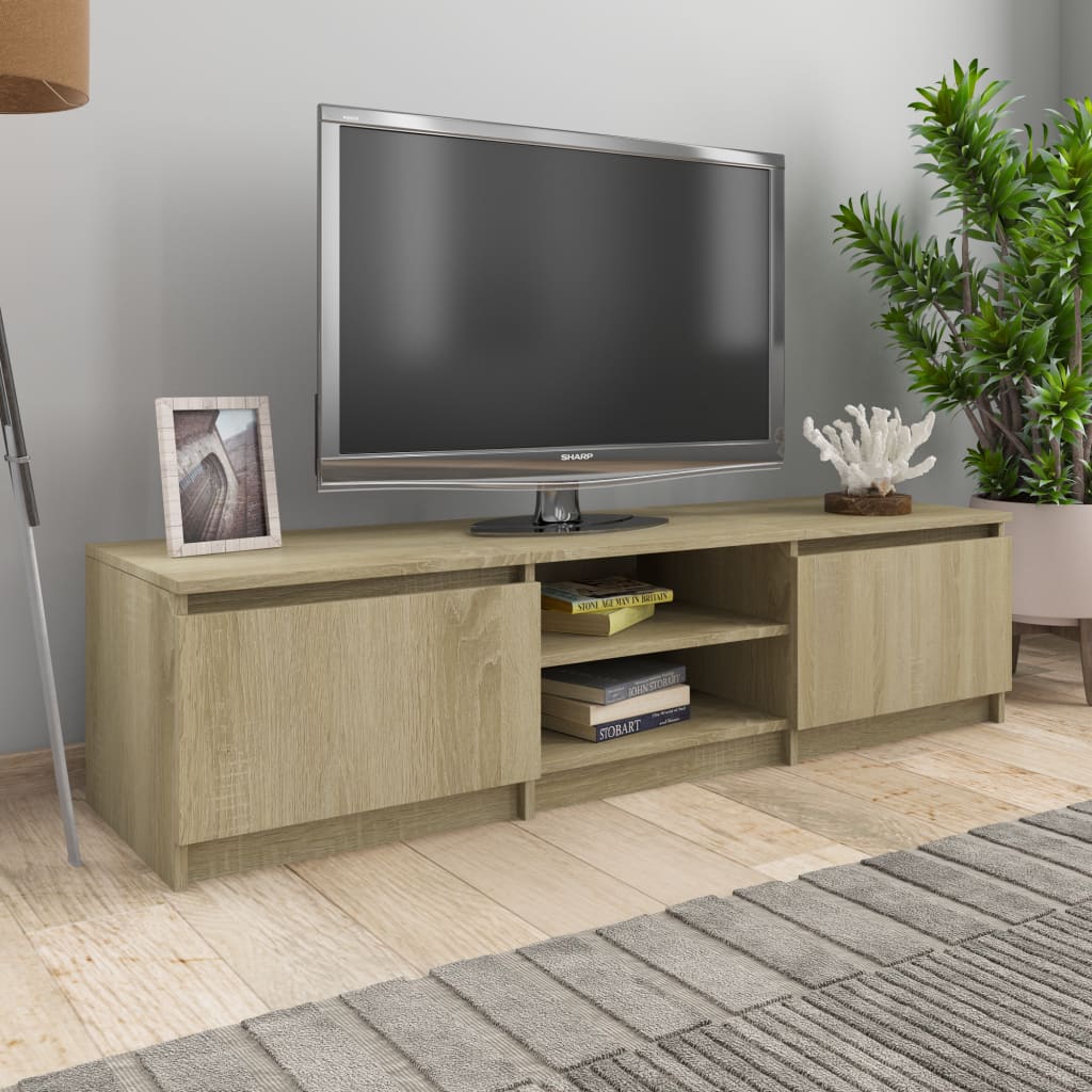 vidaXL Mueble TV madera contrachapada color roble Sonoma 140x40x35,5cm