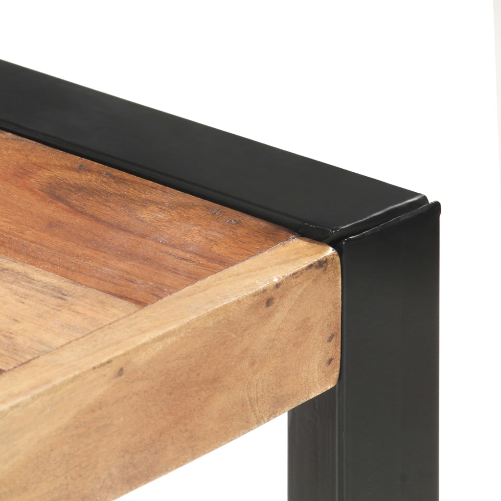 vidaXL Mesa de comedor madera maciza con acabado sheesham 160x80x75 cm