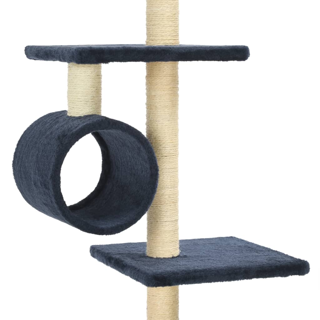 vidaXL Rascador para gatos con postes de sisal azul oscuro 260 cm