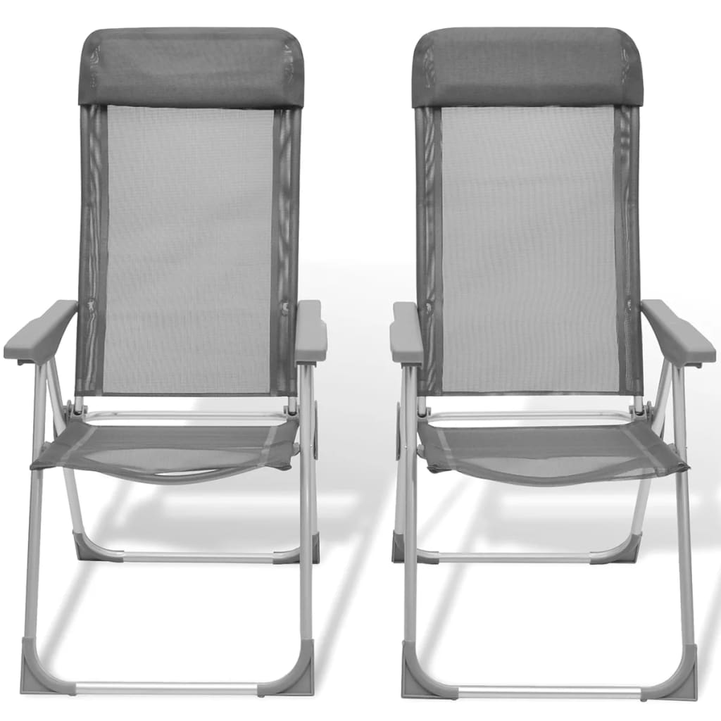 Set 2 sillas camping de aluminio ajustables y plegables