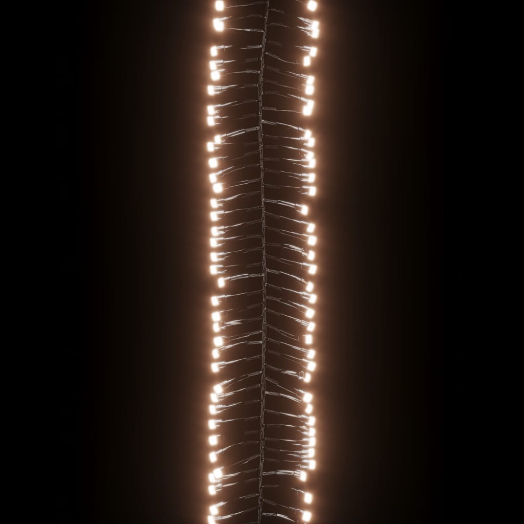 vidaXL Tira de luces de racimo con 400 LED PVC blanco cálido 7,4 m