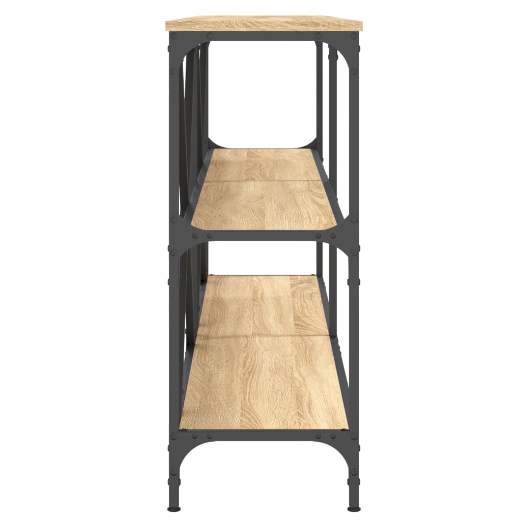 vidaXL Mesa consola hierro madera ingeniería roble Sonoma 160x30x75 cm