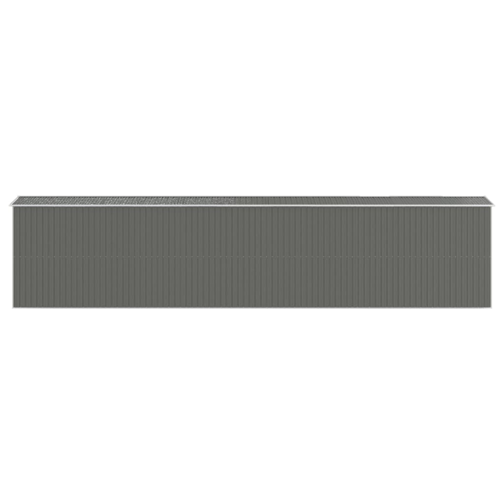 vidaXL Cobertizo de jardín acero galvanizado gris claro 192x938x223 cm