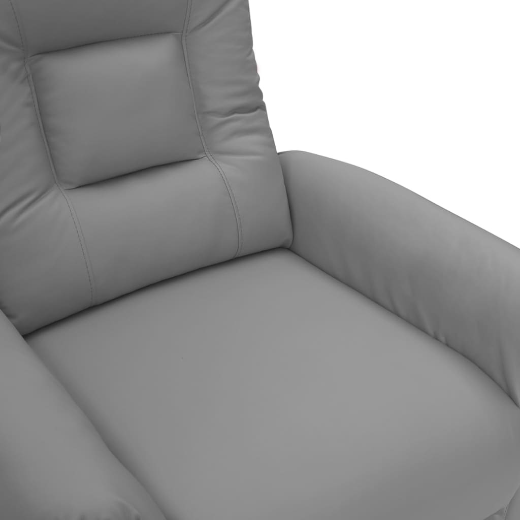 vidaXL Sillón reclinable elevable de cuero sintético gris
