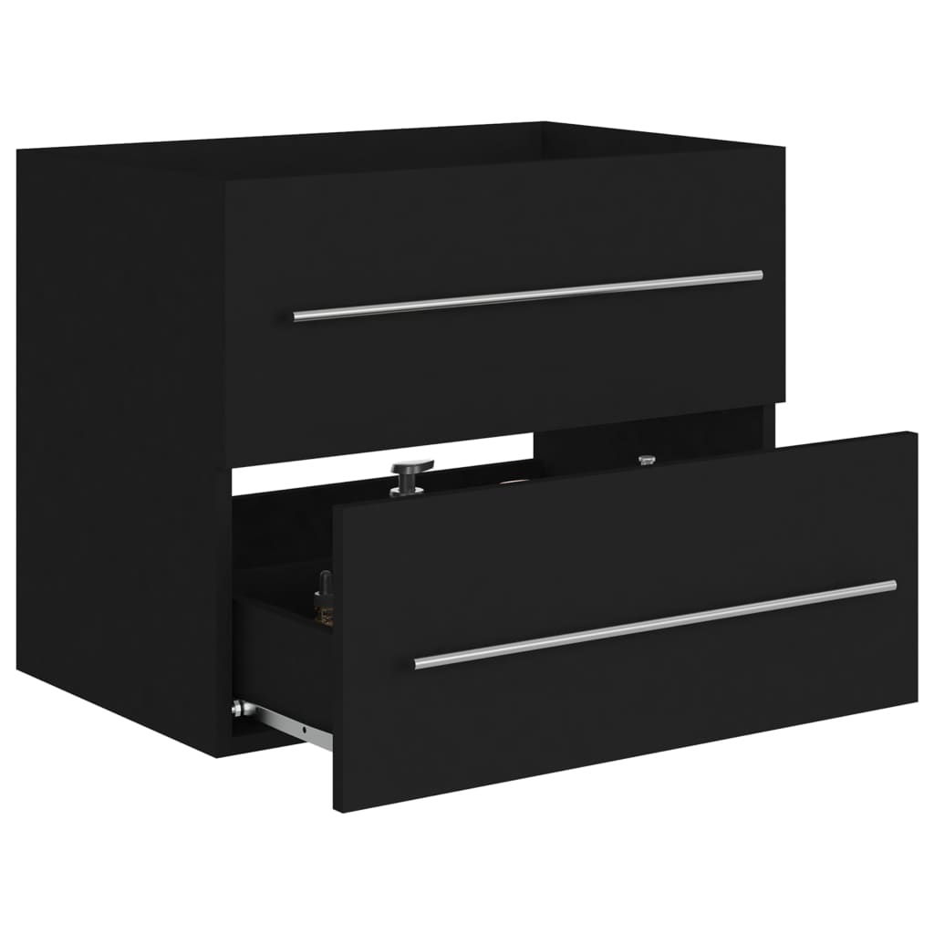 vidaXL Mueble de lavabo madera de ingeniería negro 60x38,5x48 cm